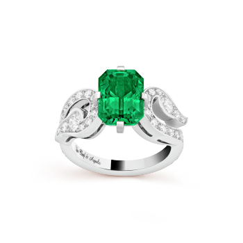 VCARP0IQ00 - Aladdin solitaire Emerald 3.69 carats NEW TEST OCA