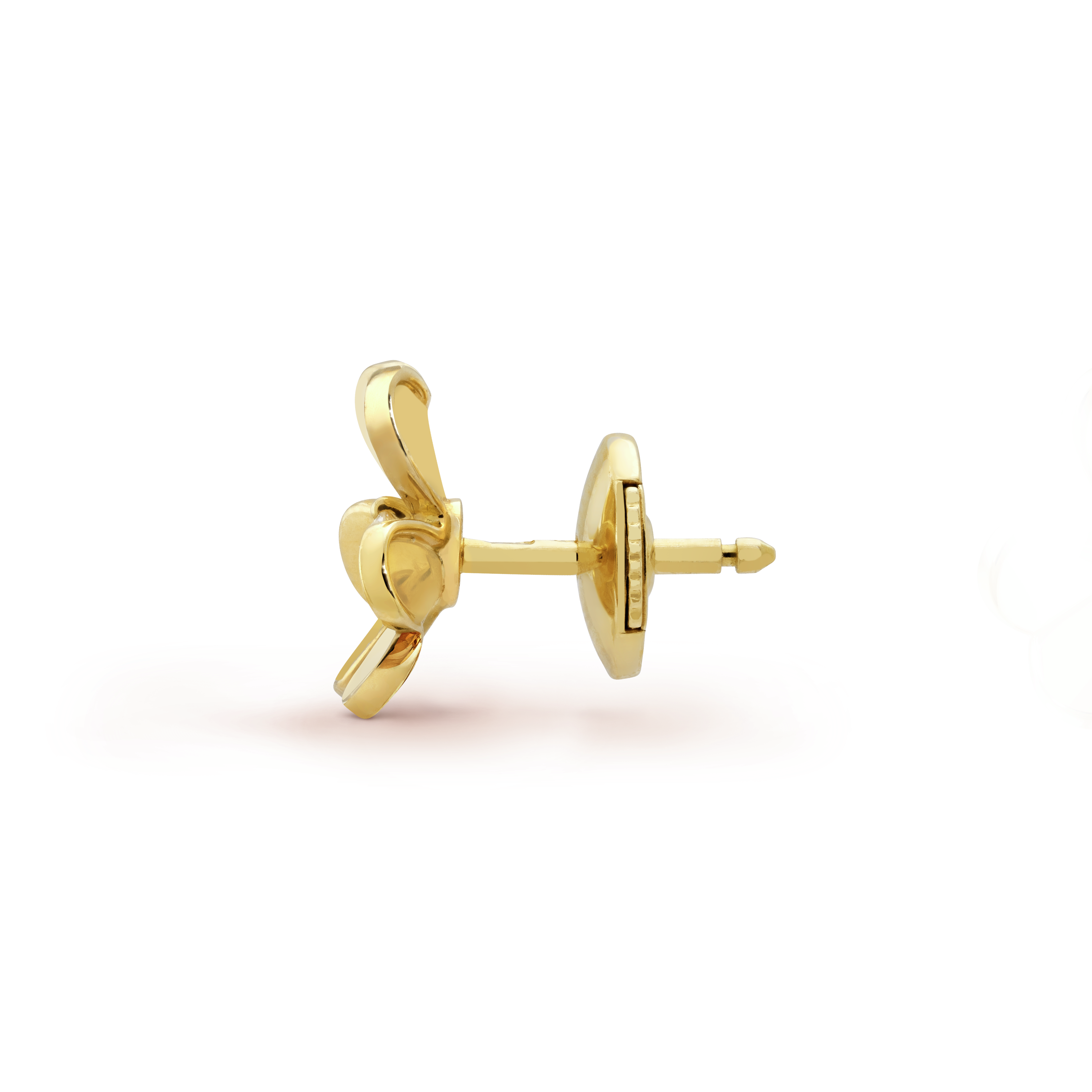 Frivole earrings, mini model, 18K yellow gold, Diamond:  2 stones,  0.1 carat, Profile, Jewelry Earrings - Van Cleef & Arpels