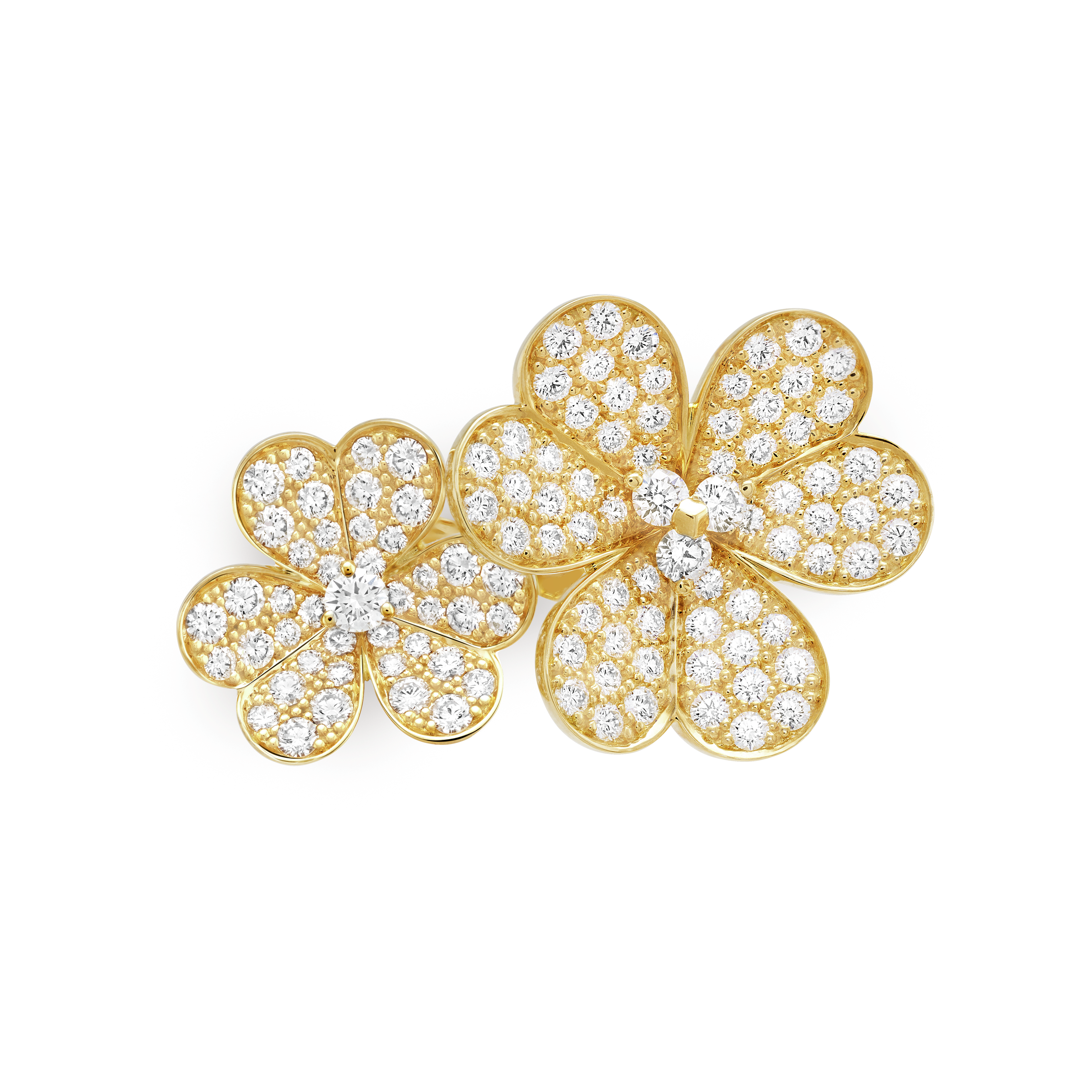 Frivole Between the Finger ring, 18K yellow gold, Diamond:  112 stones,  2.1 carats, Top, Jewelry Ring - Van Cleef & Arpels