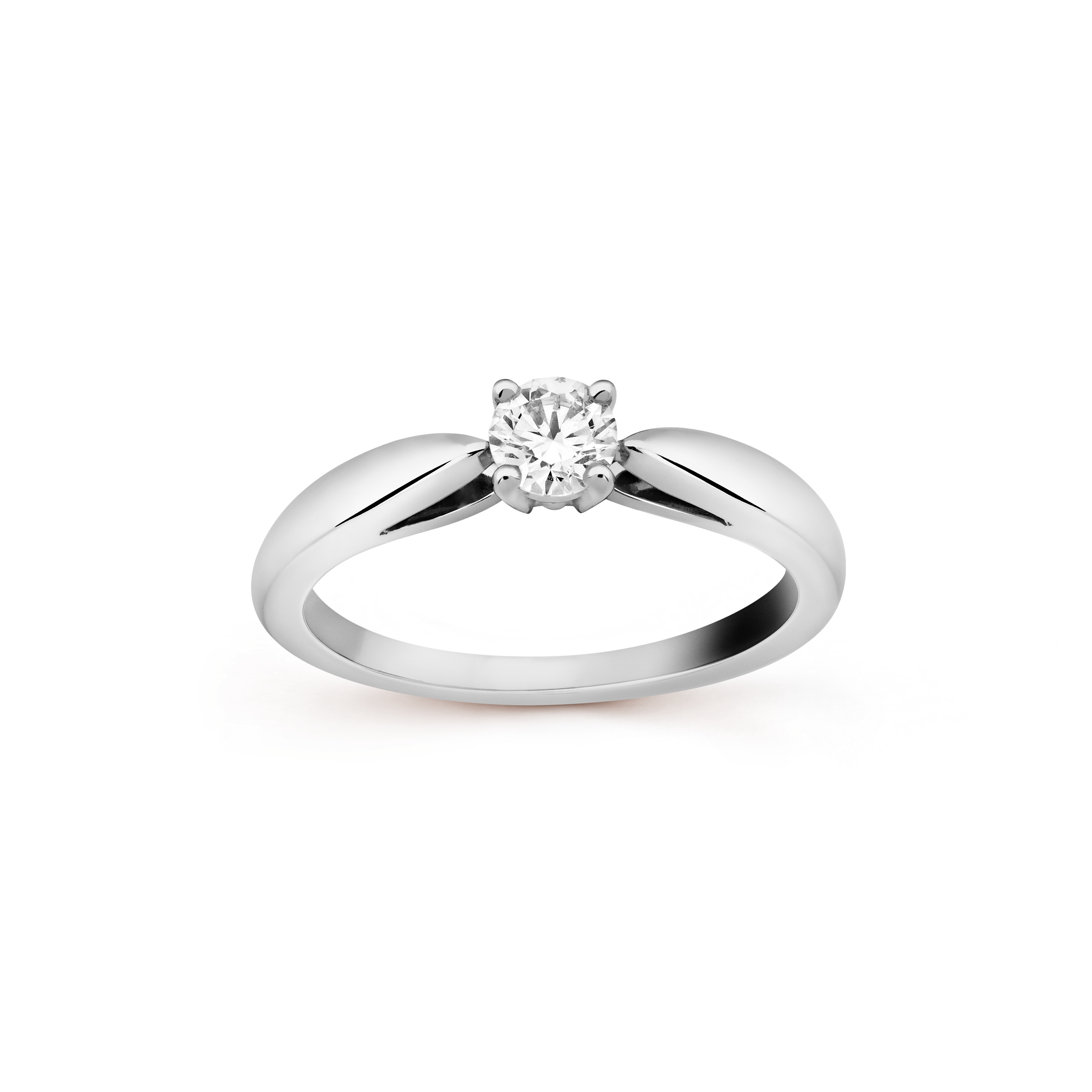 Bonheur solitaire 0.30 ct DIF, Platinum, Diamond:  1 stone,  0.3 carat, Front, Jewelry Ring - Van Cleef & Arpels