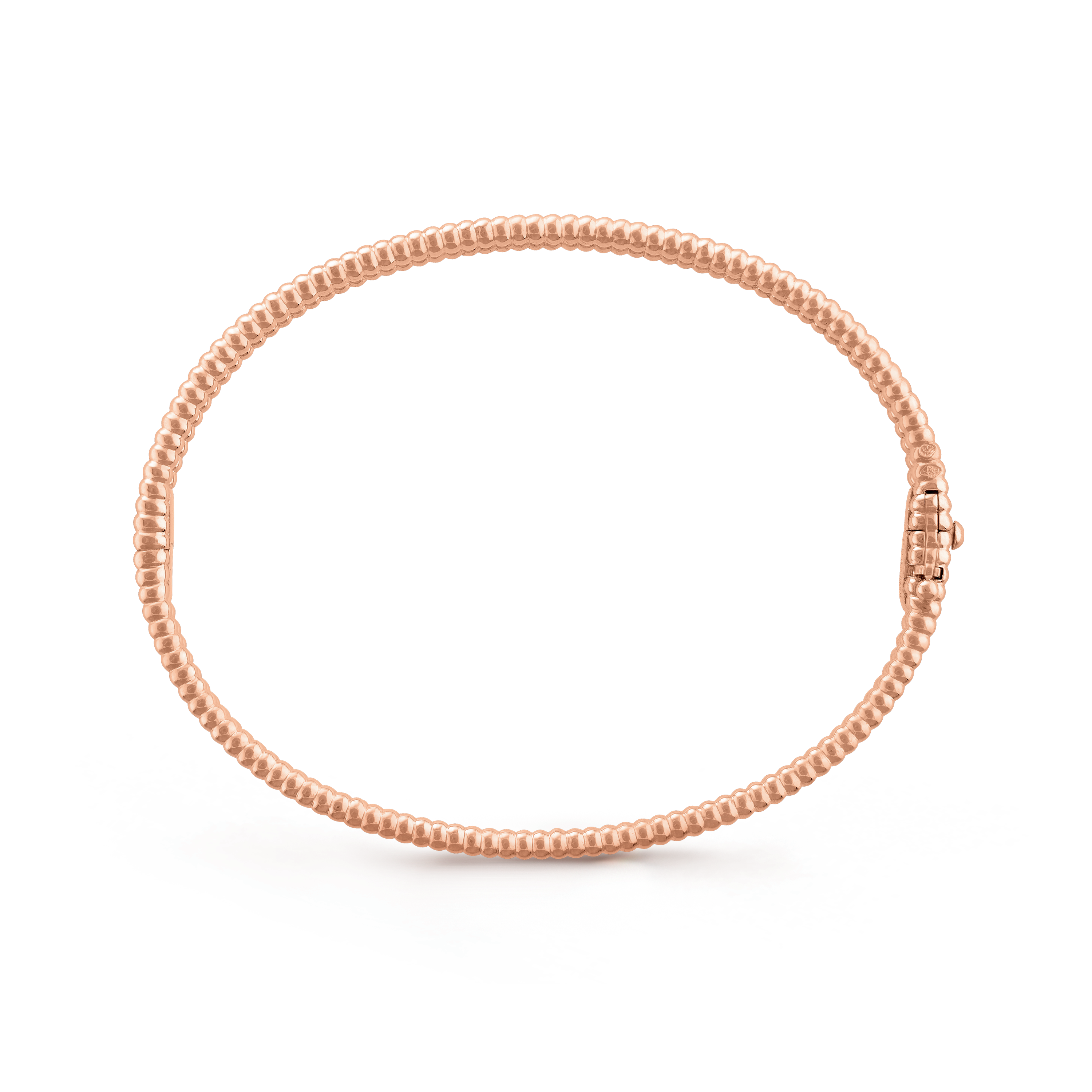 Perlée diamonds bracelet, 1 row, large model, 18K rose gold, Diamond:  84 stones,  2.26 carats, Front, Jewelry Bracelet - Van Cleef & Arpels