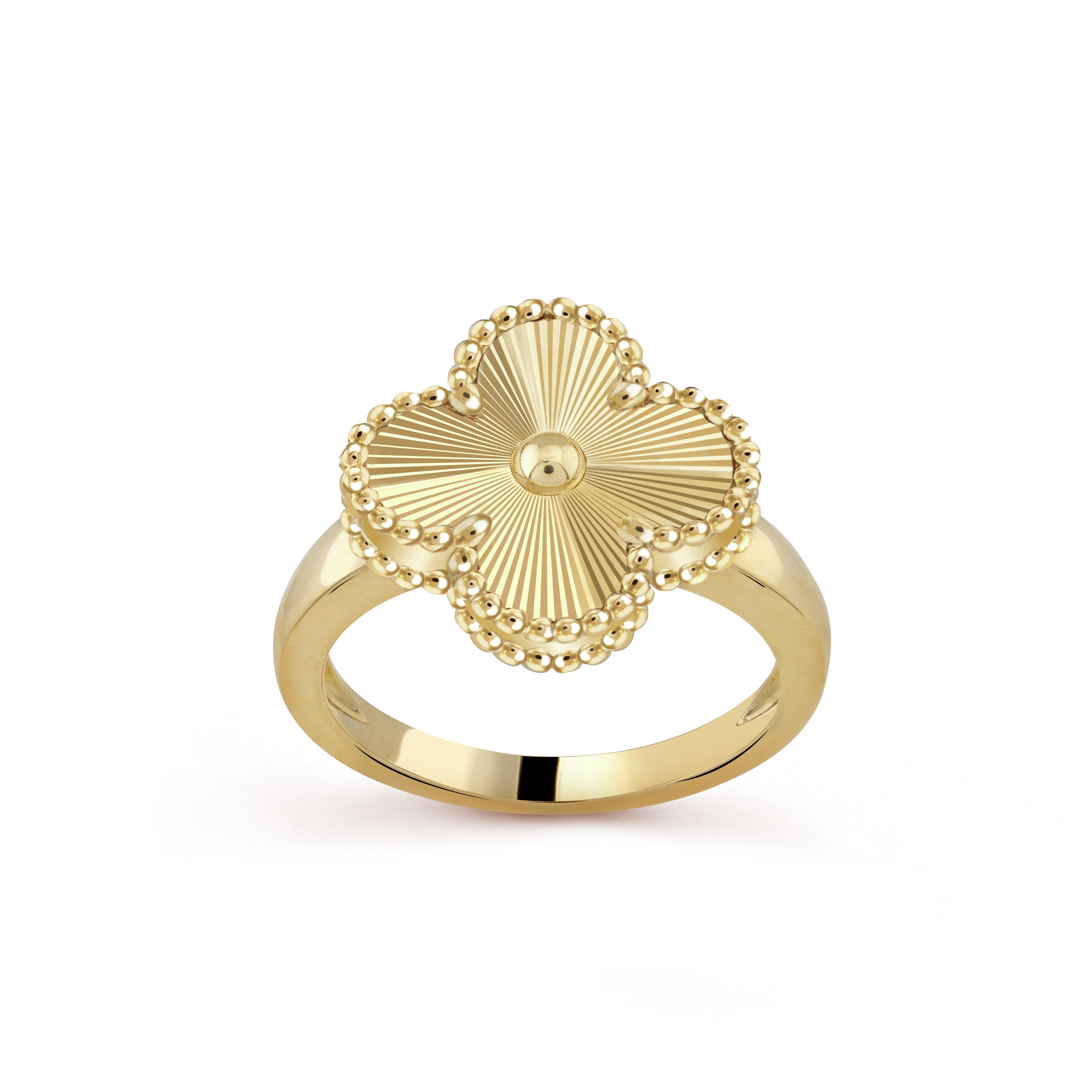 Vintage Alhambra ring, 18K yellow gold, Front, Jewelry Ring - Van Cleef & Arpels