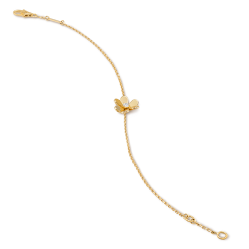 Frivole bracelet, mini model, 18K yellow gold, Diamond:  1 stone,  0.05 carat, Close Up, Jewelry Bracelet - Van Cleef & Arpels